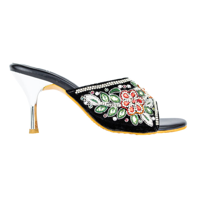Sleek-modern Silver Multi Pencil Heel Sandals