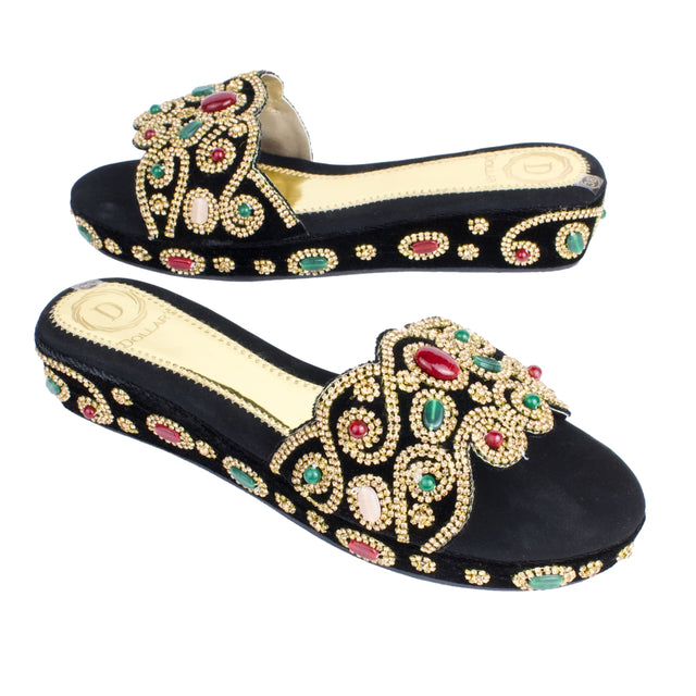 Handcrafted Gold Wedge Sandals