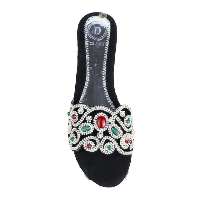 Silver Crystal Embellished Elegant Heel sandals Handcrafted Wedge