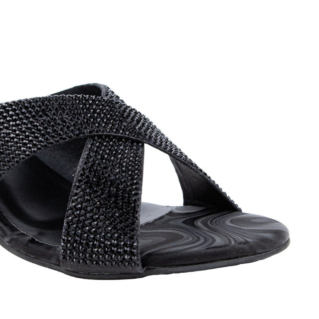 Hana Sophisticated Black Block Heel Sandals