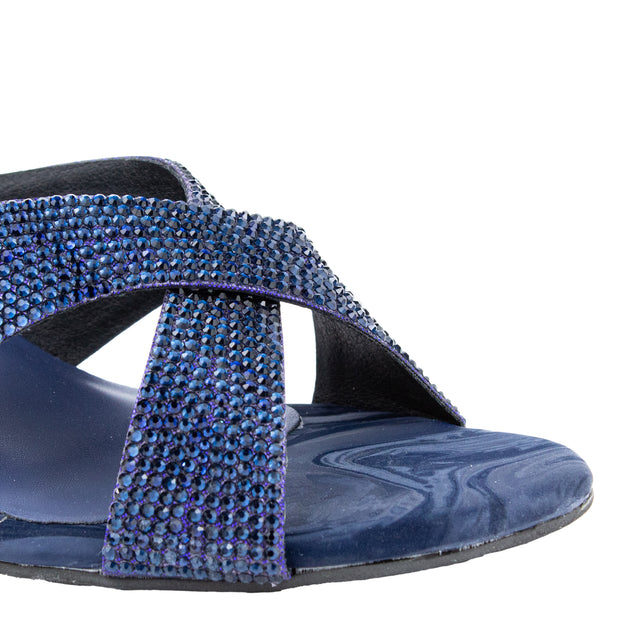 Hana Enchanting Navy Blue Block Heel Sandals