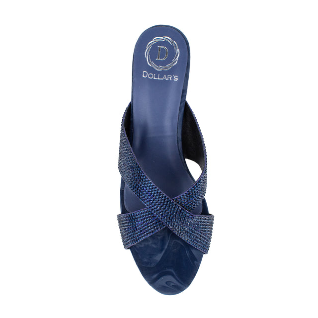 Hana Enchanting Navy Blue Block Heel Sandals
