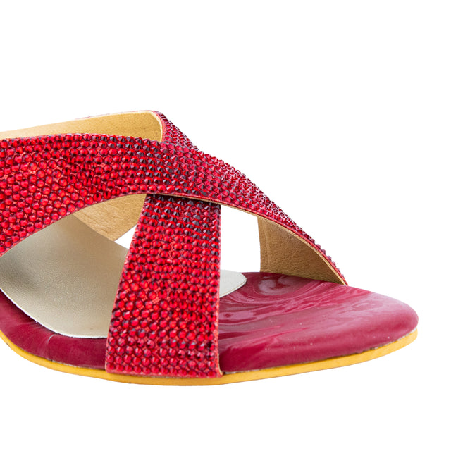 Hana Statement Red Block Heel Sandals