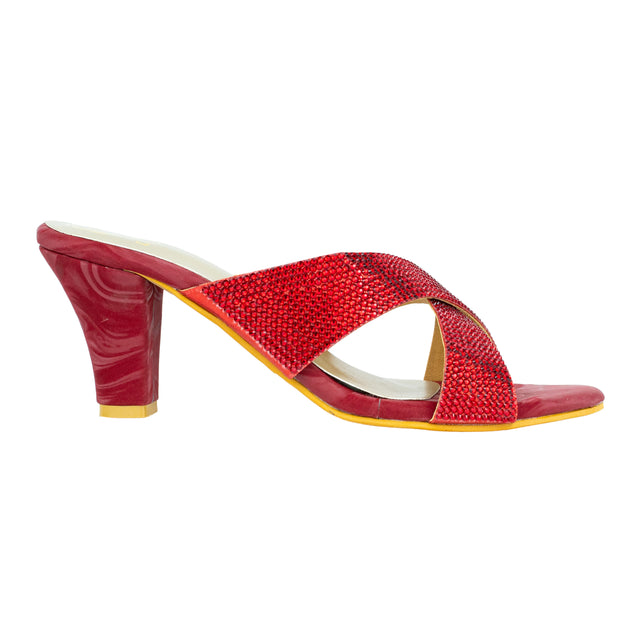 Hana Statement Red Block Heel Sandals