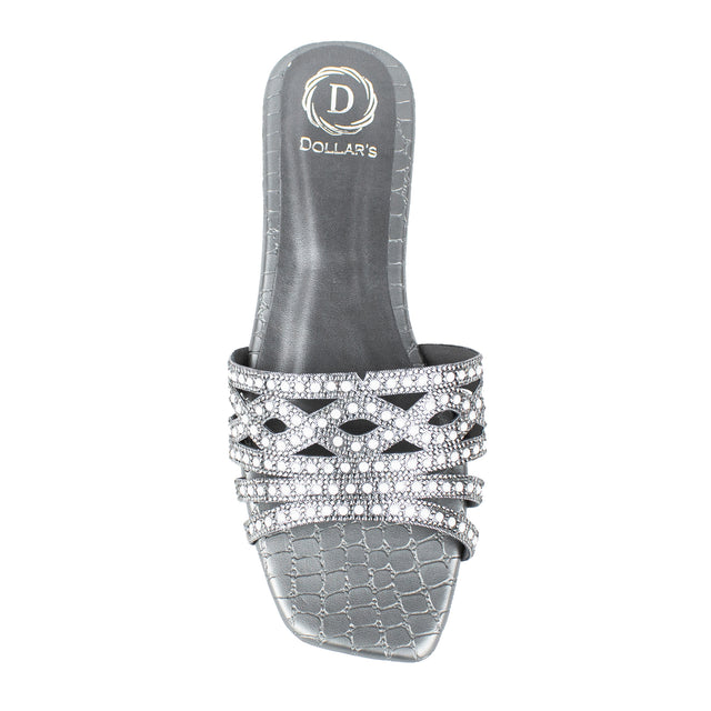 Najma Chic Grey Flat Slippers