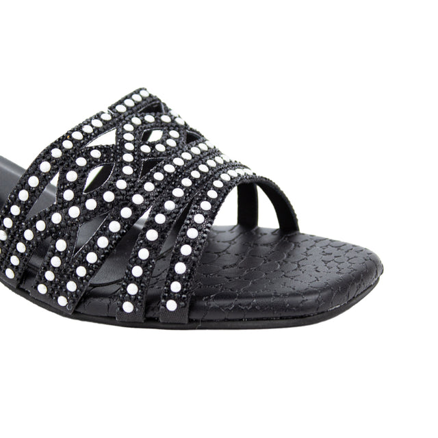 Najma Refined Black Block Heel Sandals