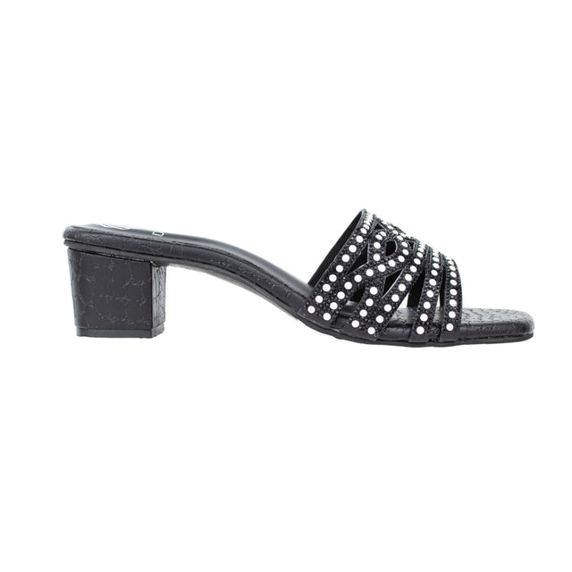 Najma Refined Black Block Heel Sandals