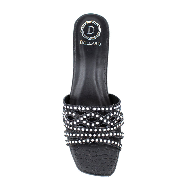 Najma Refined Black Block Heel Sandals