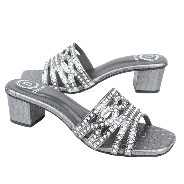 Najma Iconic-fit Grey Block Heel Sandals