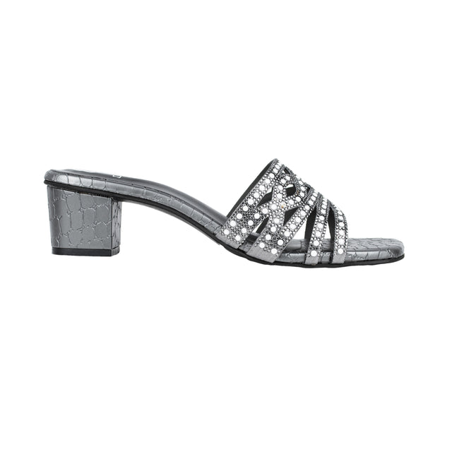Najma Iconic-fit Grey Block Heel Sandals