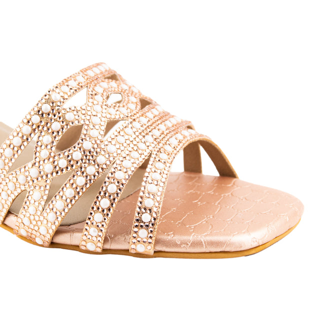 Najma Stylish Rose Block Heel Sandals