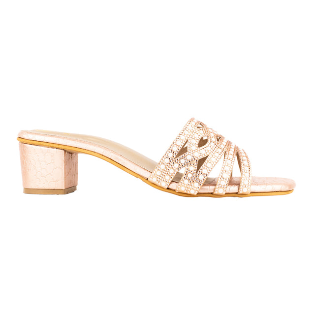 Najma Stylish Rose Block Heel Sandals