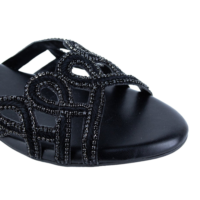 Elevated Black Flat Slippers