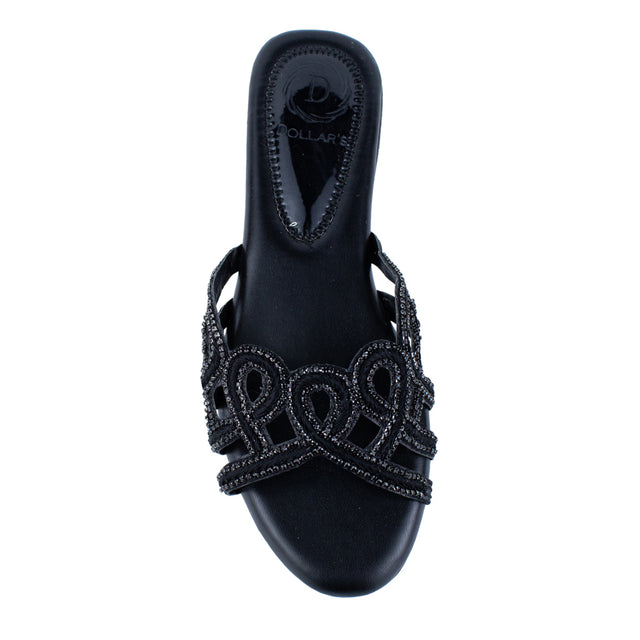 Elevated Black Flat Slippers