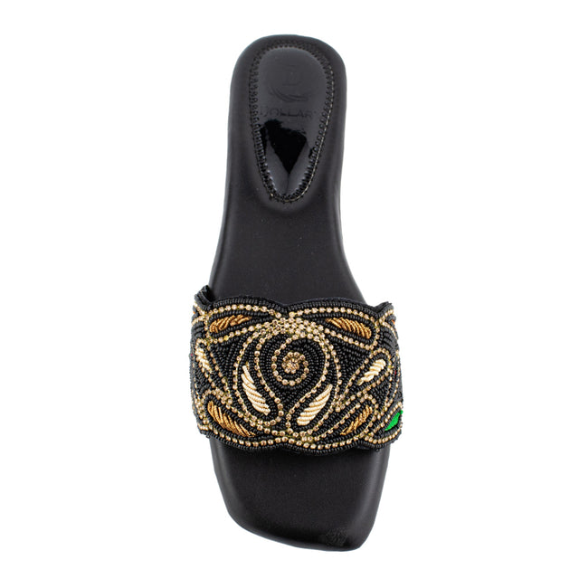 Luxurious Black Flat Slippers