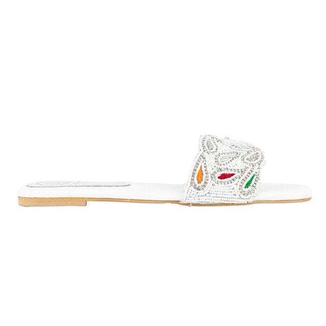 Exclusive White Flat Slippers
