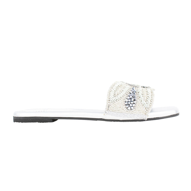 Chic Silver Flat Slippers
