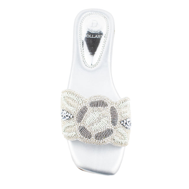 Chic Silver Flat Slippers