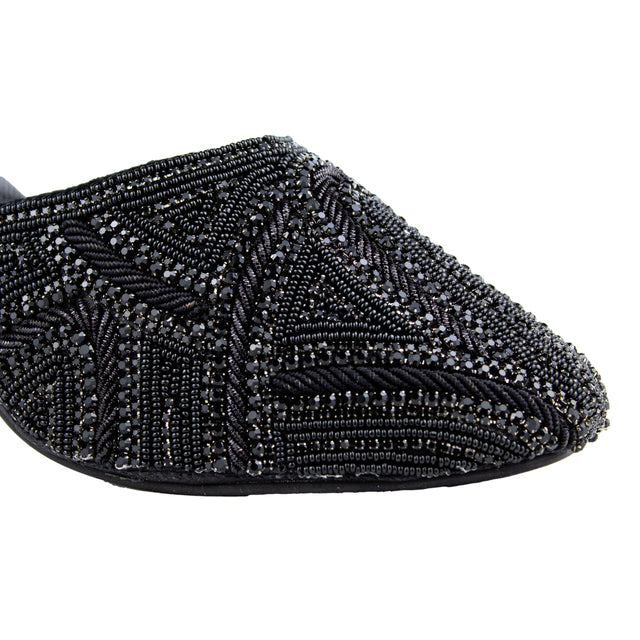 Chic-casual Black Pencil Heel Sandals