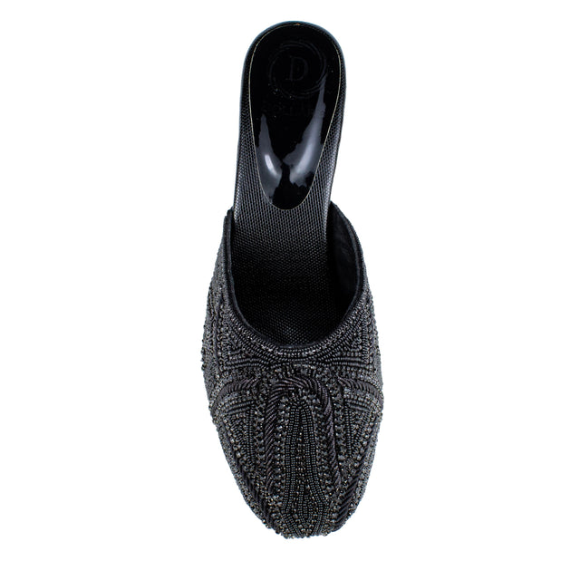 Chic-casual Black Pencil Heel Sandals