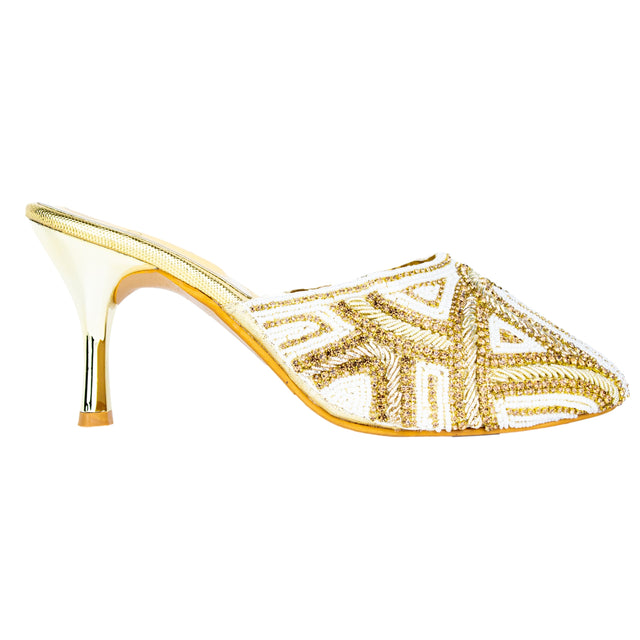 Elevated Cream Pencil Heel Sandals