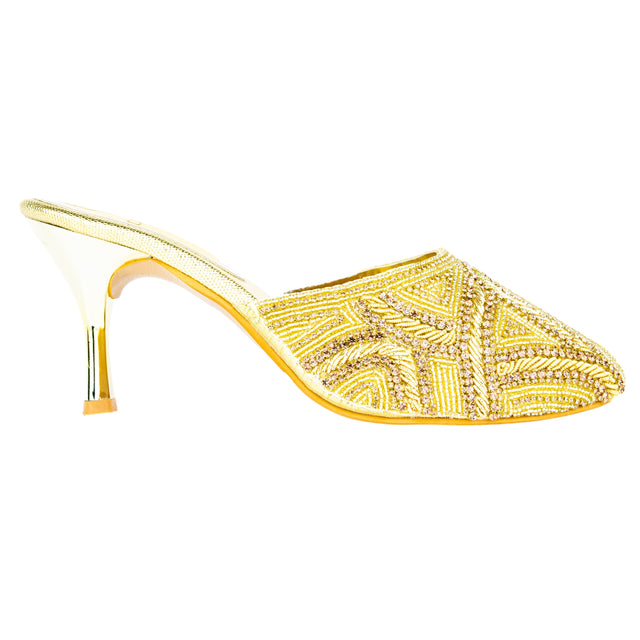 Glamorous Gold Pencil Heel Sandals