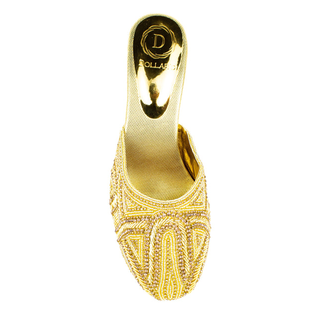 Glamorous Gold Pencil Heel Sandals