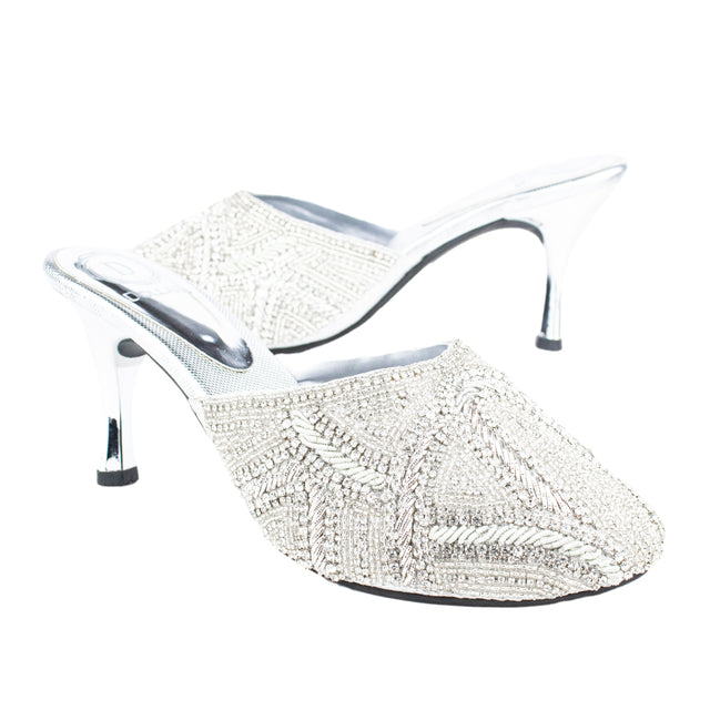Trendy Silver Pencil Heel Sandals