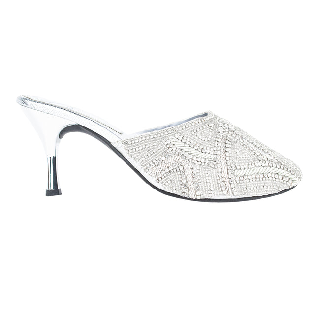 Trendy Silver Pencil Heel Sandals