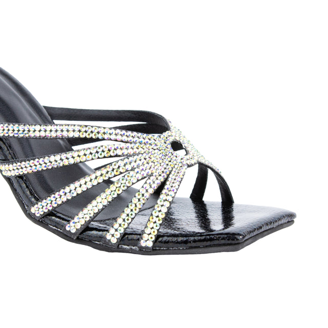 Chic-casual Black High Heel Sandals
