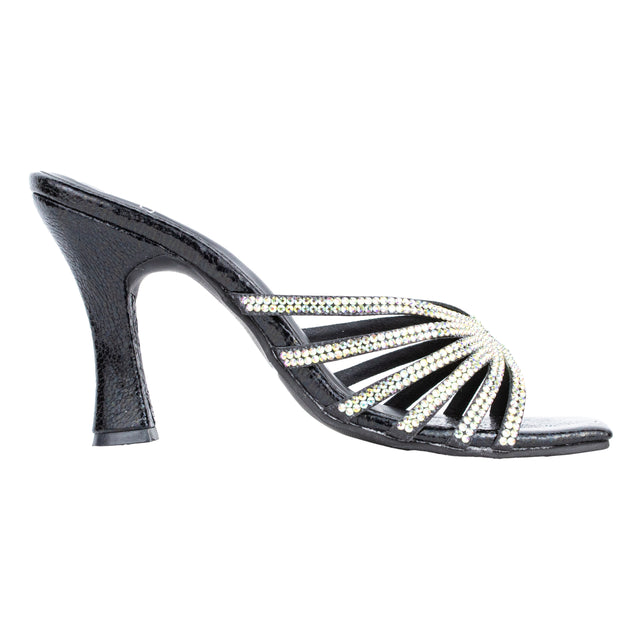 Chic-casual Black High Heel Sandals