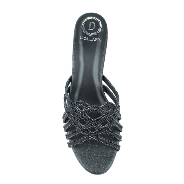 Statement Black Pencil Heel Sandals