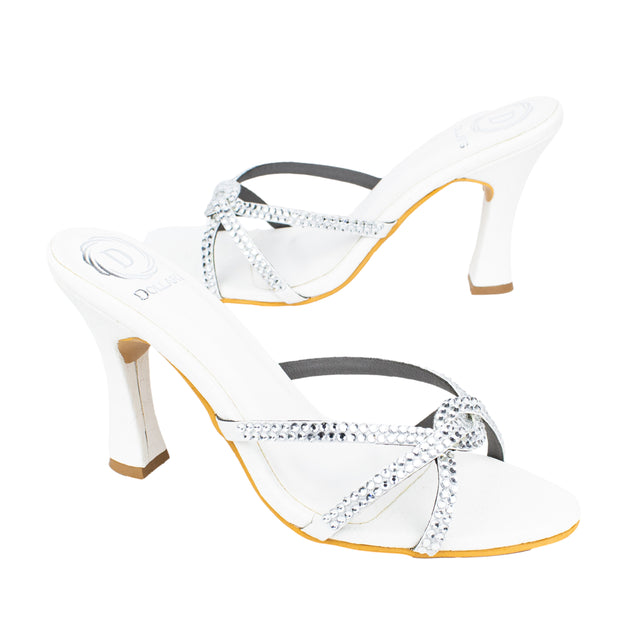 Stylish White High Heel Sandals