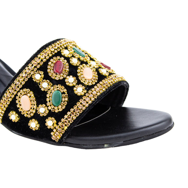 Edgy Gold Pencil Heel Sandals