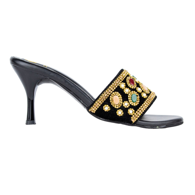 Edgy Gold Pencil Heel Sandals