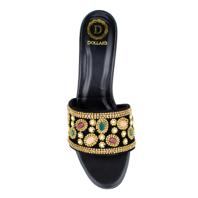 Edgy Gold Pencil Heel Sandals