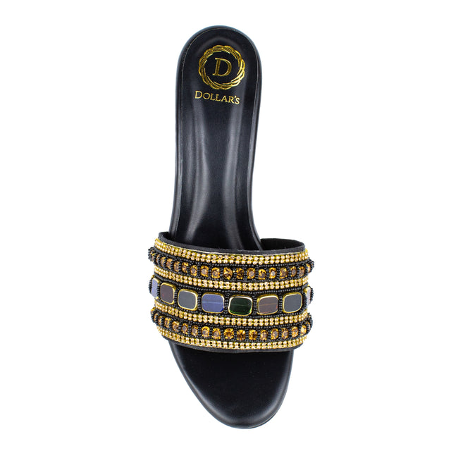 Refined Black Pencil Heel Sandals