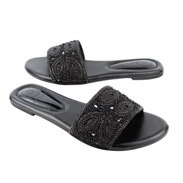Contemporary Bronze Multi Flat Slippers