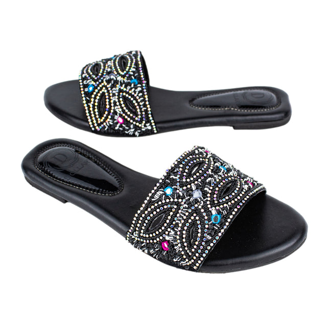 Stylish White Flat Slippers