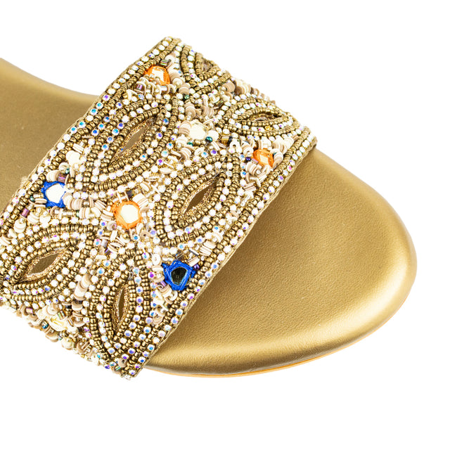 Iconic Bronze Multi Flat Slippers