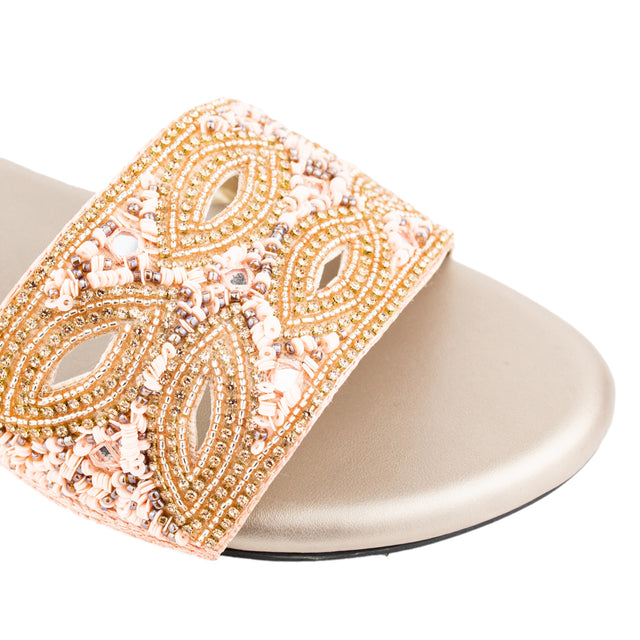 Luxurious Rose Flat Slippers