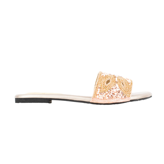 Luxurious Rose Flat Slippers
