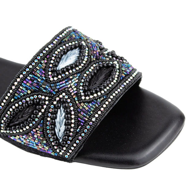 Chic-casual Black Flat Slippers