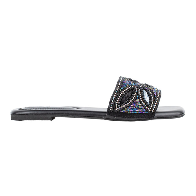 Chic-casual Black Flat Slippers