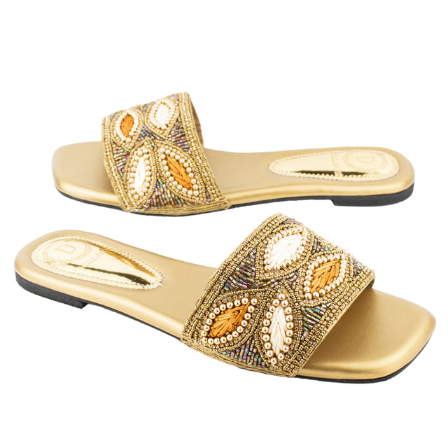 Regal Bronze Flat Slippers