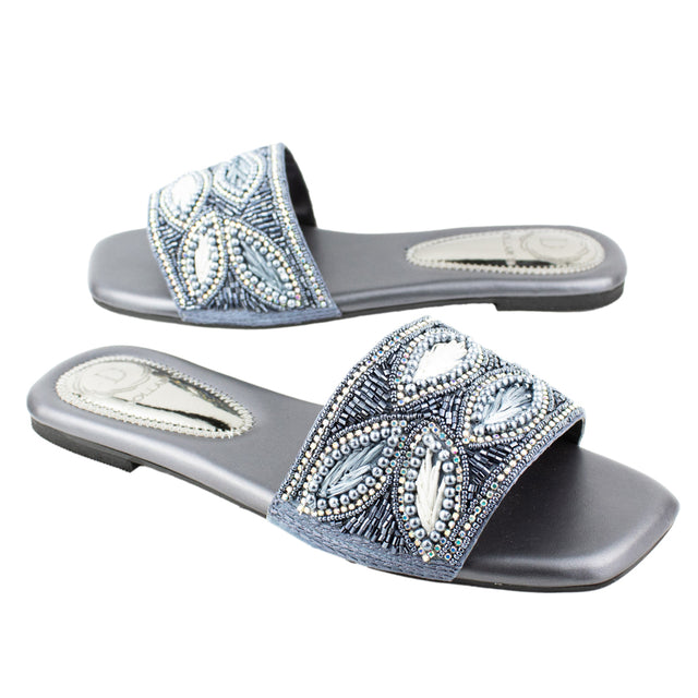 Iconic Grey Flat Slippers