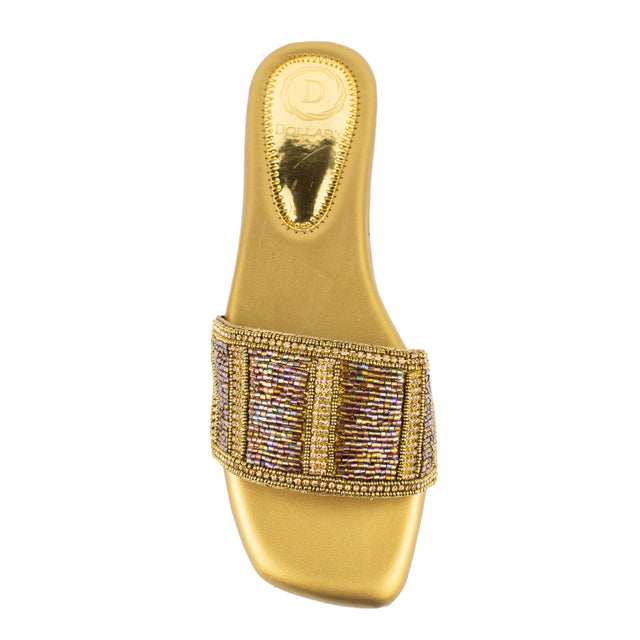 Edgy Bronze Flat Slippers