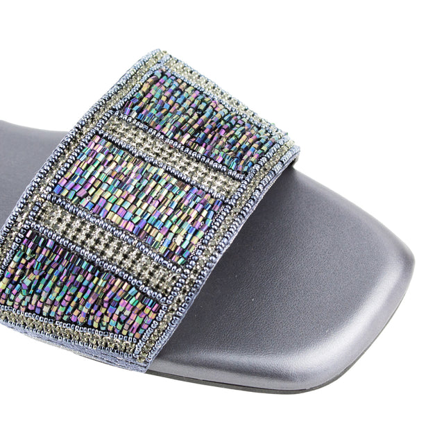 Elegant Grey Flat Slippers