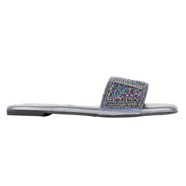 Elegant Grey Flat Slippers