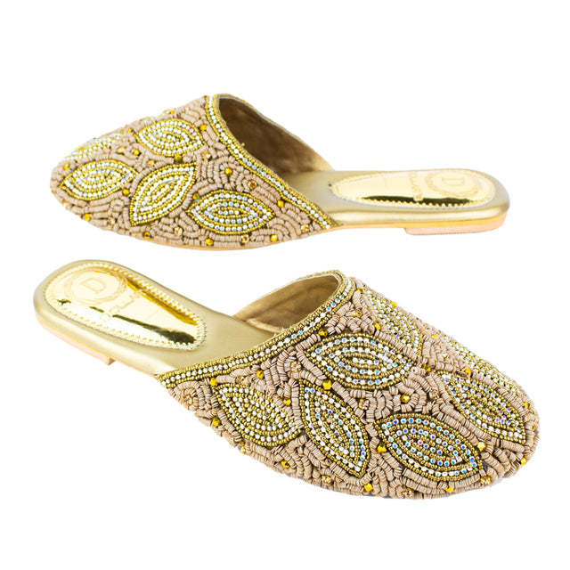 Sleek-modern Bronze Flat Slippers